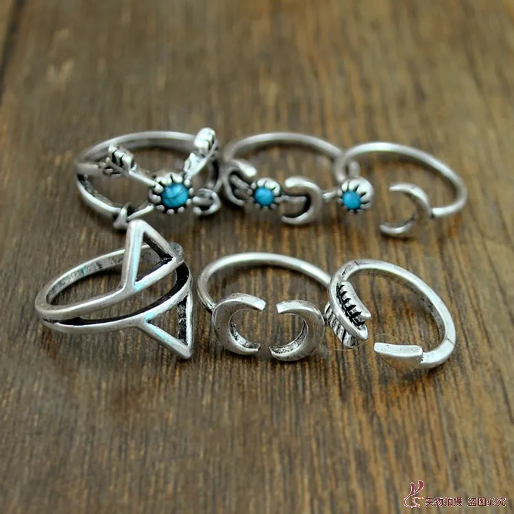 Женское богемное кольцо в форме Луны 6 видов | Украшения и аксессуары