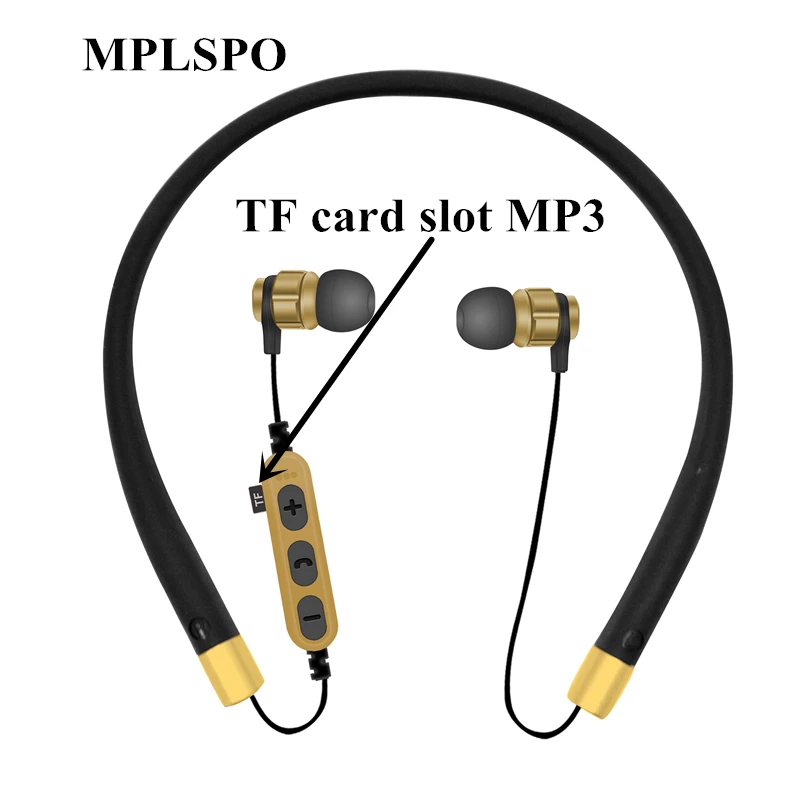 

MPLSBO TF слот для карты шейные Bluetooth наушники с микрофоном беспроводные наушники стерео наушники Bluetooth гарнитура Fone De Ouvido