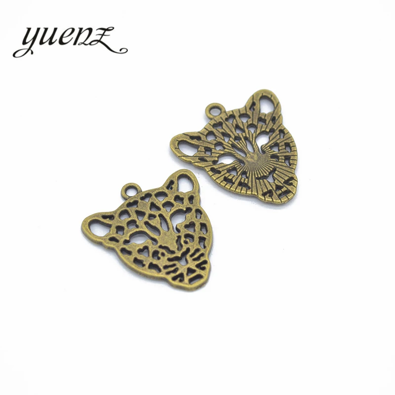 YuenZ 7 шт. леопардовые Подвески на голову античный серебряный цвет кулон