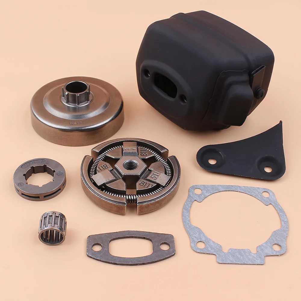 Muffler Exhaust 3/8&quot Clutch Drum Sprocket Rim Gasket Kit Fit HUSQVARNA 51 55 Rancher Gas Chain Saws Spares | Инструменты