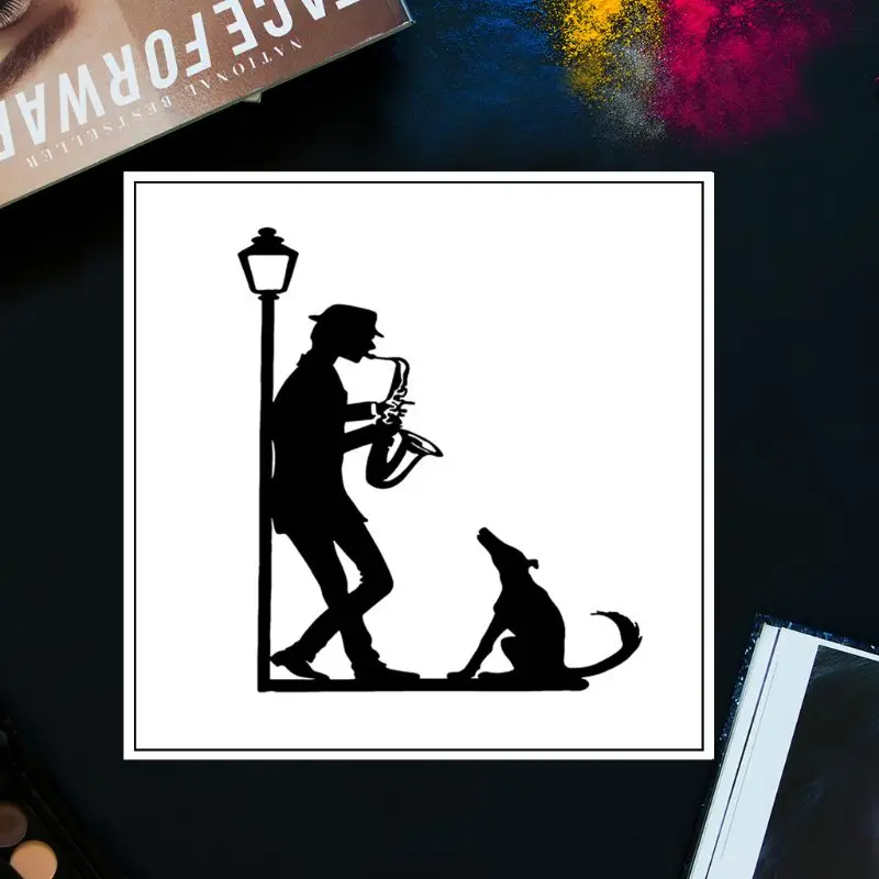 Человек с собакой DIY силиконовые прозрачные штампы цепляться печать тиснение для