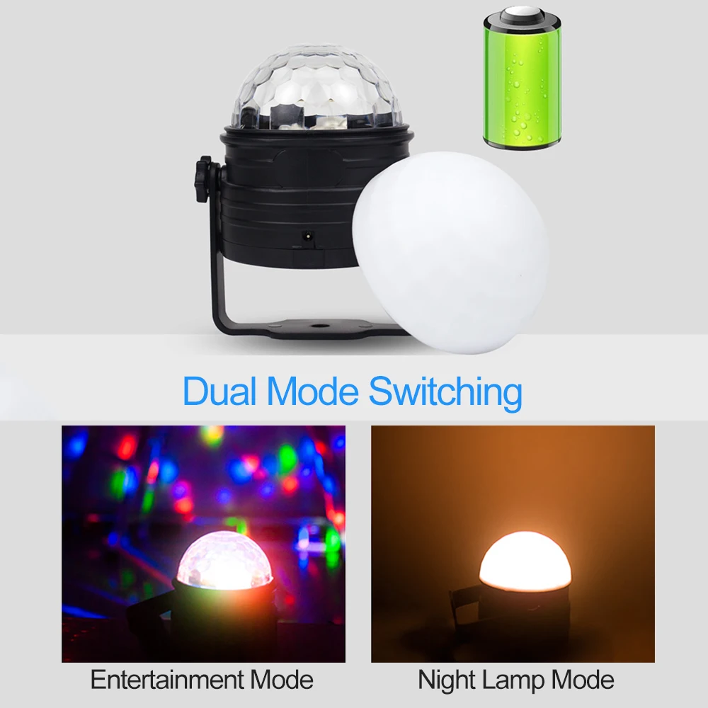 

4W Sound Activated Rotating Disco Ball Party Lights Strobe Light RGB LED Stage Lights For Christmas Home KTV Xmas Wedding Show