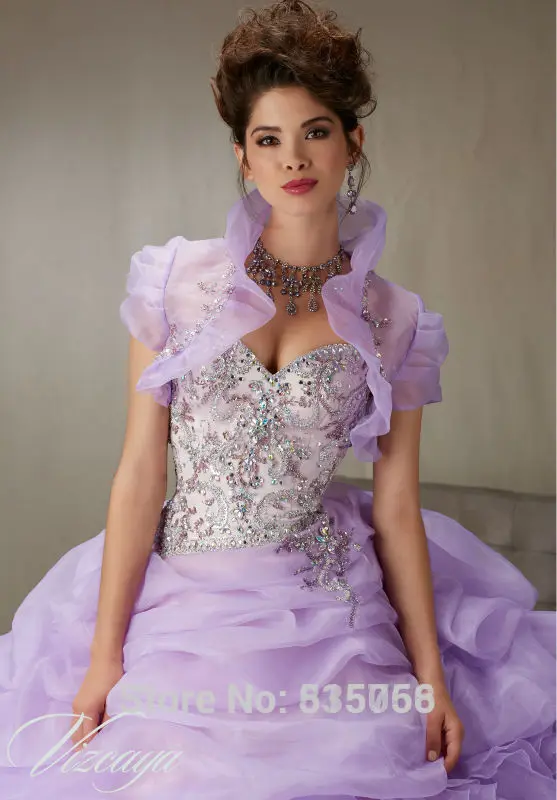 Лаванда Розовый Милая Бальное платье Из Органзы Паффи Принцесса vestidos дебютанток