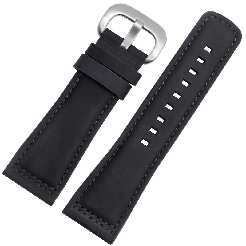 Dark gray silver Браслет из натуральной кожи, кожаный ремешок 28 мм для пятницы P1P2BQ1Q3, ремешок для часов с двойной головкой, Воловья кожа, ремешок для часов - Цвет ремешка: Dark gray silver