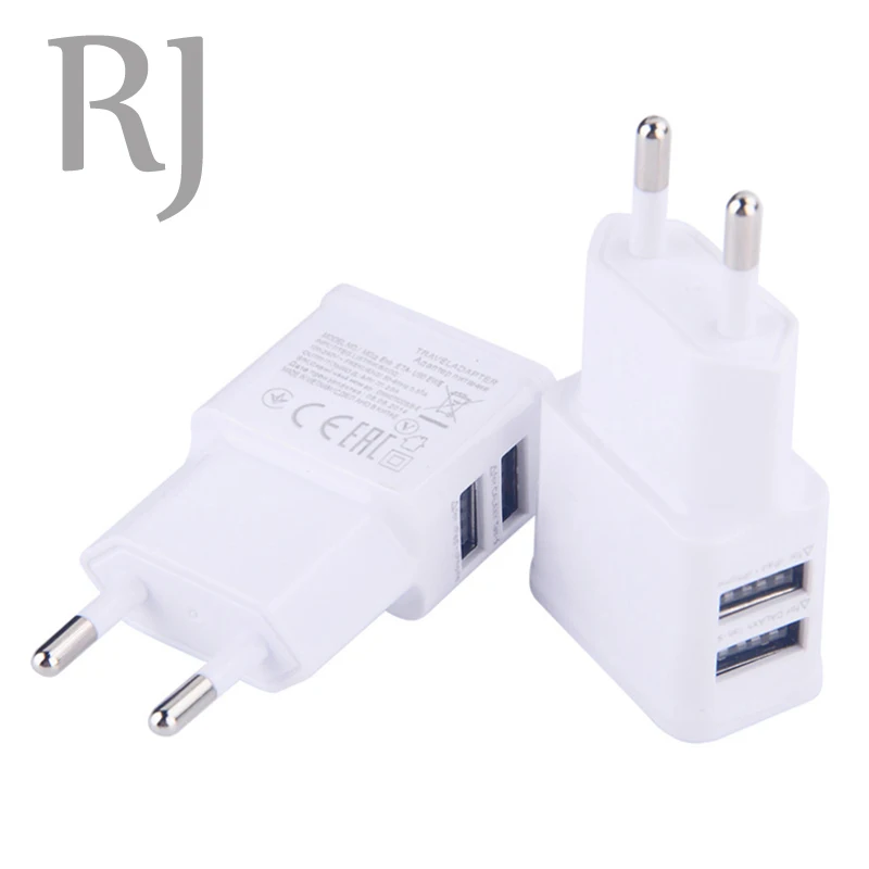 5V2.1A EU Plug 2 Dual USB зарядное устройство для Samsung S8 S9 S10 S6 S5 S4 S3 J3 J5 J7 Prime адаптер питания