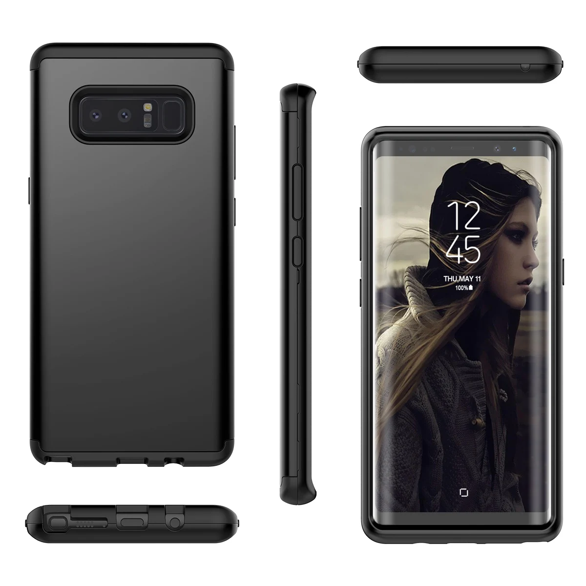 Yokata Роскошный Жесткий чехол для samsung S8 PLUS Note 8 чехол матовый PC бампер силиконовый защитный чехол для Galalxy Note8 3 в 1 360 чехол