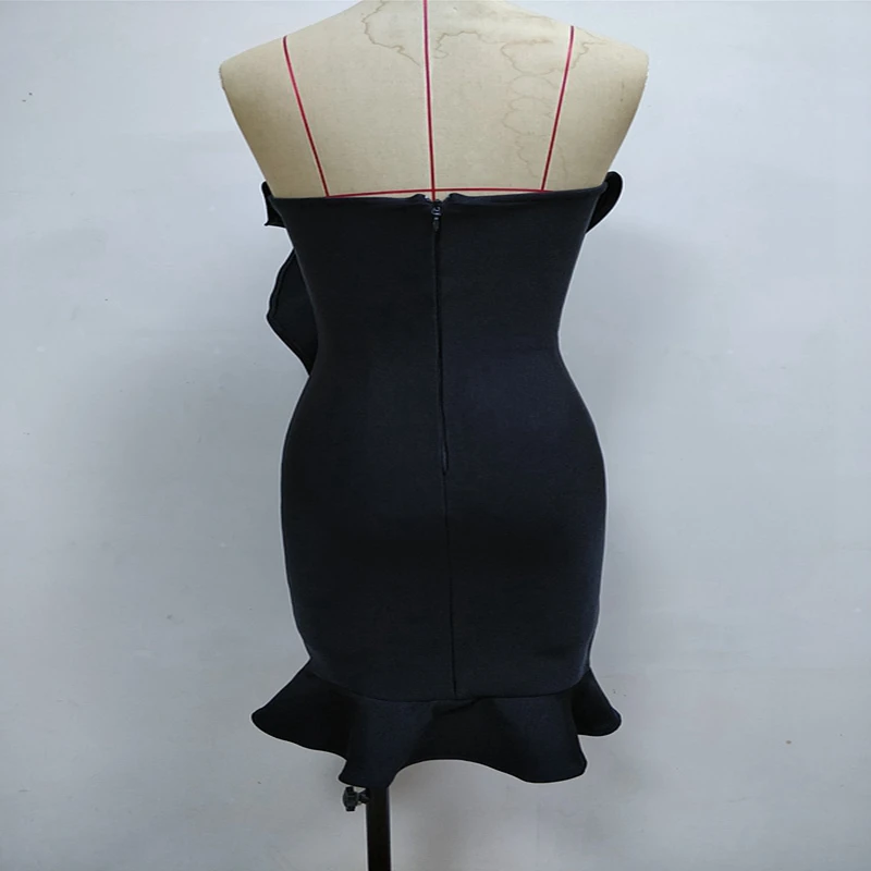 Leger Babe 2018 Sexy Women Bandage Dress Summer Strapless Cocktail Party Ruffles Off Shoulder Short Vestido Rose Red Black | Женская