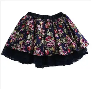 Осень 2022, детская одежда, юбки для девочек, плиссированная хлопковая юбка для маленьких девочек с принтом, юбка принцессы с оборками для маленьких детей