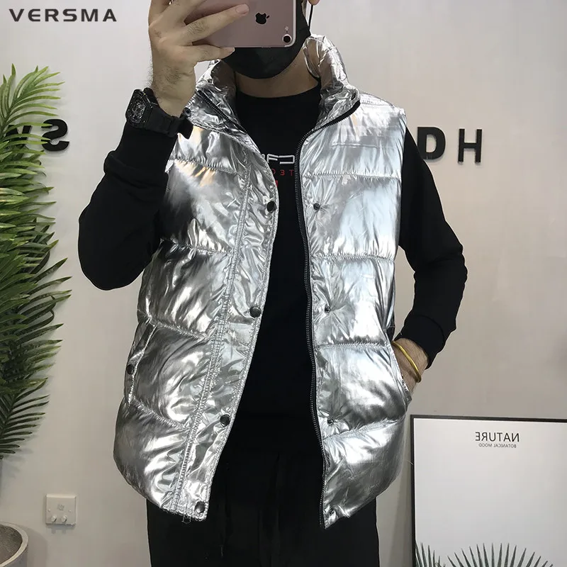 Приталенная куртка VERSMA с капюшоном стеганая пальто жилет мужской зимний теплый