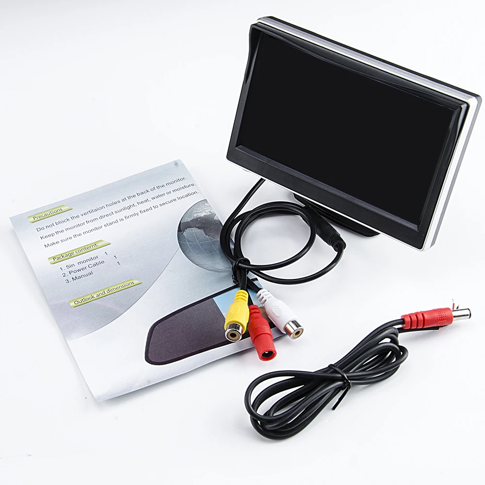 Viecar 5 дюймов Автомобильный монитор TFT ЖК-дисплей HD цифровой 16:9 800*480 Экран 2 Way видео Вход Красочные для заднего вида Камера DVD/VCD/