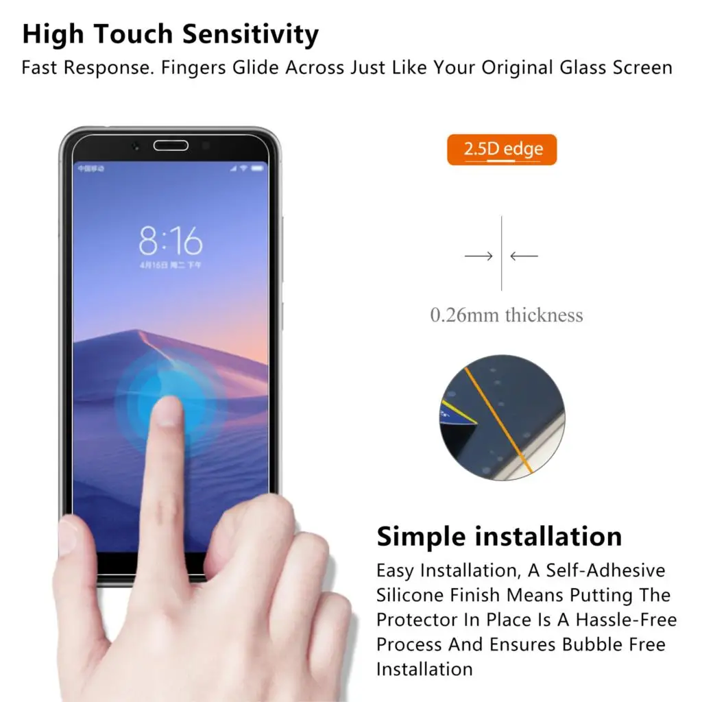 2.5D 0,26 мм 9H Премиум Закаленное стекло для Xiaomi Redmi 6A защита экрана закаленное защитное стекло для Xiaomi Redmi 6A 5,45"