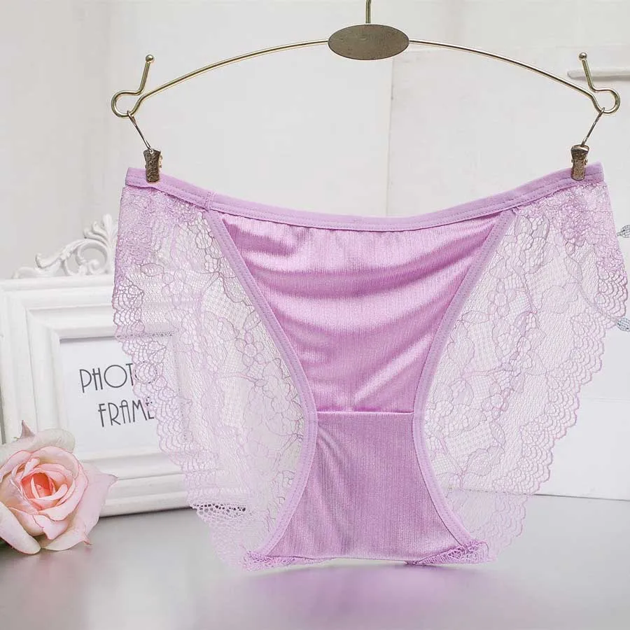 

4pcs/lot Women underwear sexy Panties full transparent lace seamless string plus size