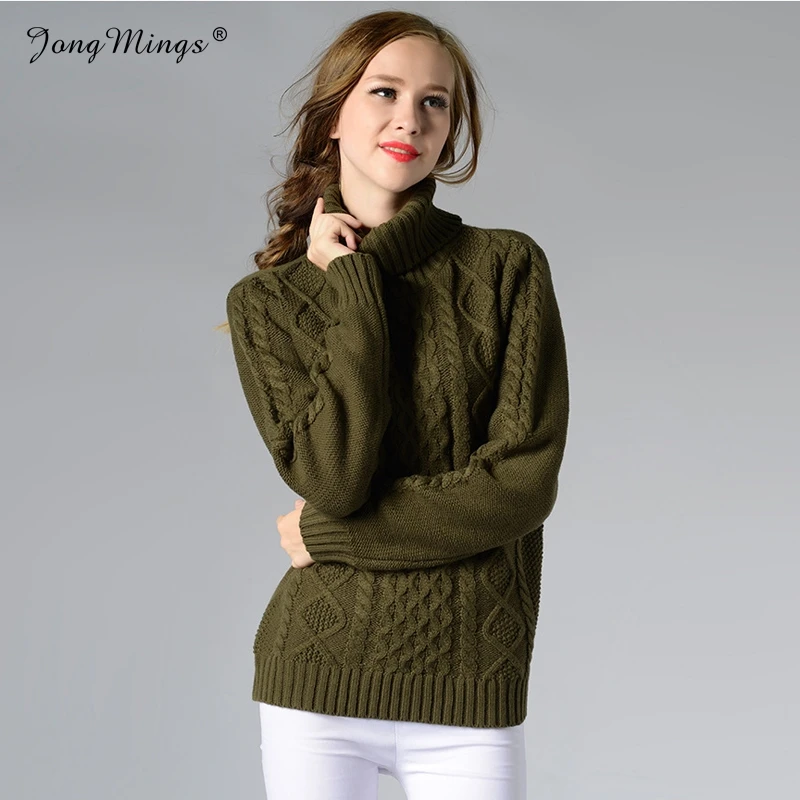 2019 Twisted Turtleneck Women Sweater Winter Warm Female Jumper Knitting Pullovers Top Autumn Long Sleeved Pull Femme | Женская одежда