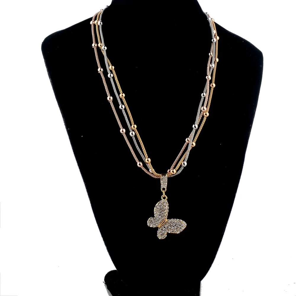 Модное женское ожерелье с кулоном Новое поступление посеребренное длинное