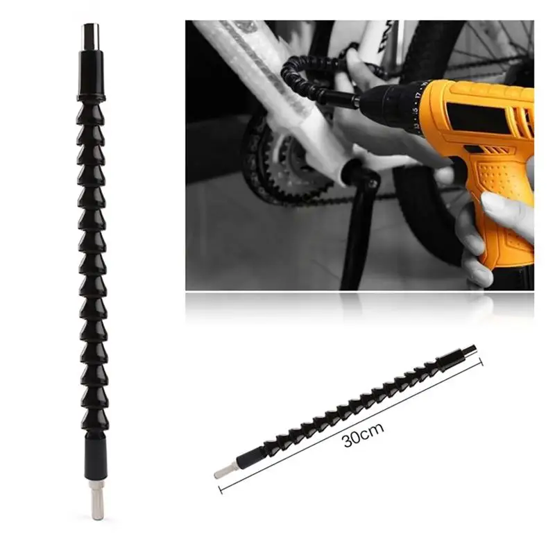 Car Repair Tools Black 295mm Flexible Shaft Bits Extention Screwdriver Bit Holder Connect Link Electronics Drill 1/4&quot Hex Shank |