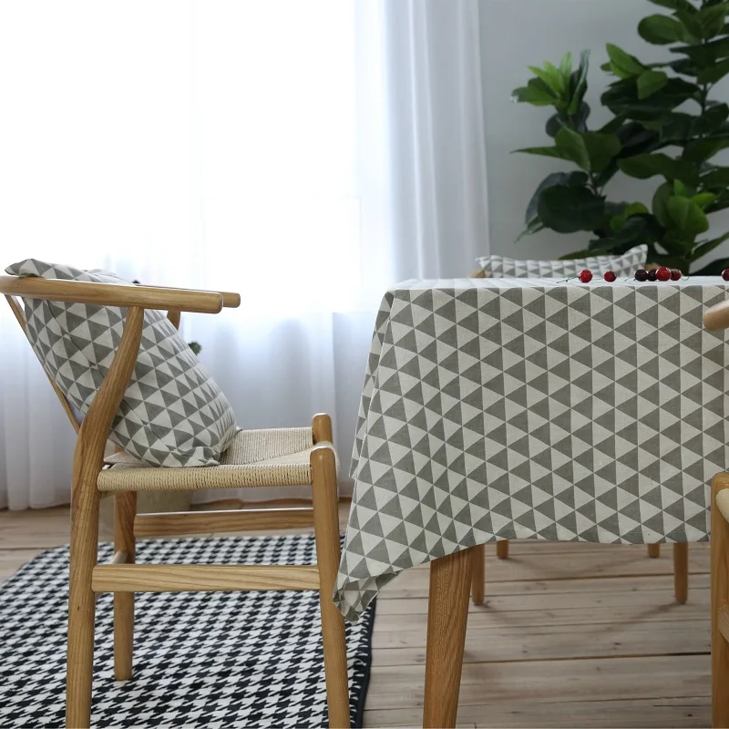 WLIARLEO серая скатерть с геометрическим рисунком пасторальная хлопковая/льняная