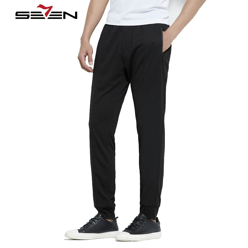

Seven7 2019 Black Mens Regular Fit Streetwear Sweatpants Trousers Cotton Man Joggers Casual PantsSports Plus Size 80050