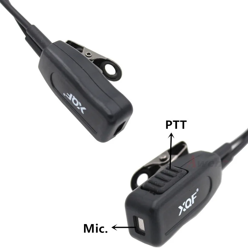 XQF 2-контактный ушной крючок гарнитура для Kenwood BaoFeng UV-5R GT-3 UV-82 BF-888S PX-888K H777 TG-UV2