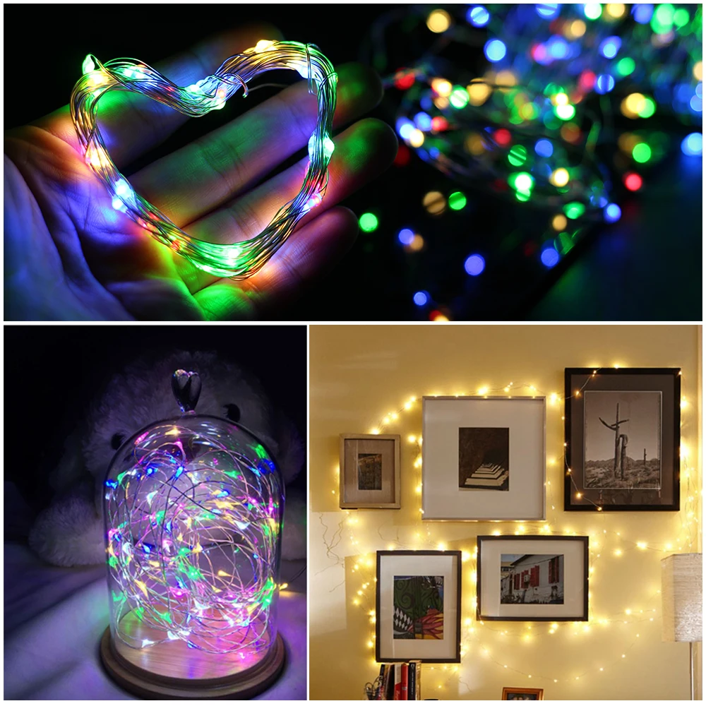 

5M 10M Copper Wire LED String Lights 50 / 100 LEDs Waterproof Holiday Lighting for Fairy Christmas Tree Wedding Party Decoration