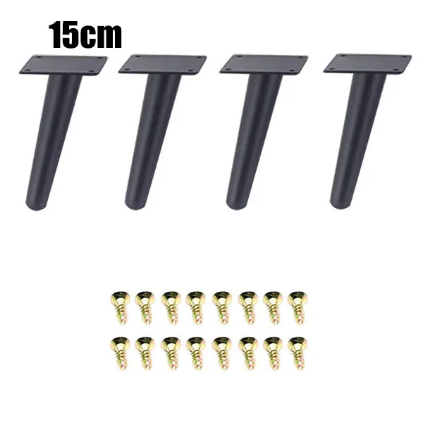 Black 15cm oblique 4 шт мебель стол ноги нагрузки 900 кг ТВ шкаф стопы диванная ножка шкафа оборудования средства ухода за кожей стоп 15/20/25/30 см-бананы - Цвет: Black 15cm oblique
