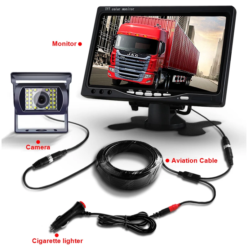 GreenYi Автомобильный HD 800x480 7 дюймов цветной TFT ЖК-экран заднего вида монитор для грузовика автобуса автомобиля с ИК-пультом дистанционного управления