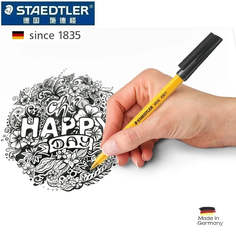 Немецкая оригинальная шариковая ручка STAEDTLER 430F красная синяя черная