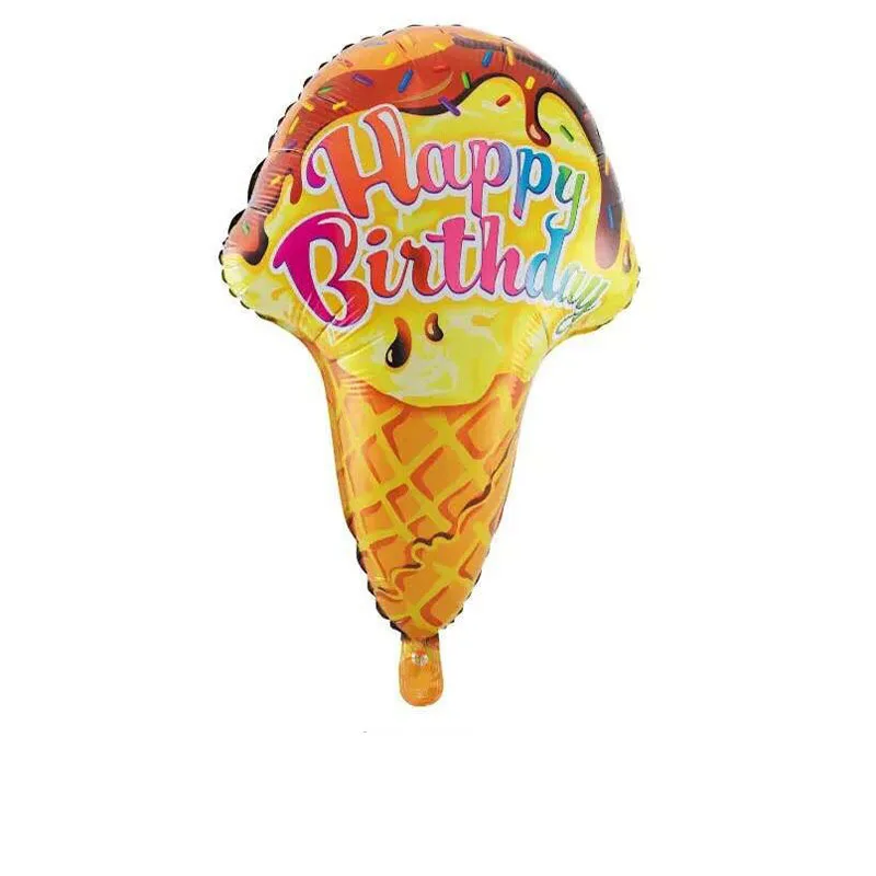 Мультфильм с днем рождения мороженое Фольга Воздушный шар алюминиевые воздушные