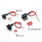 2Pcs 12V MicroMiniStandard Size Car Fuse Holder Add-a-circuit Piggy Back Fuse TAP Adapter with 10A  ATM Blade Fuse