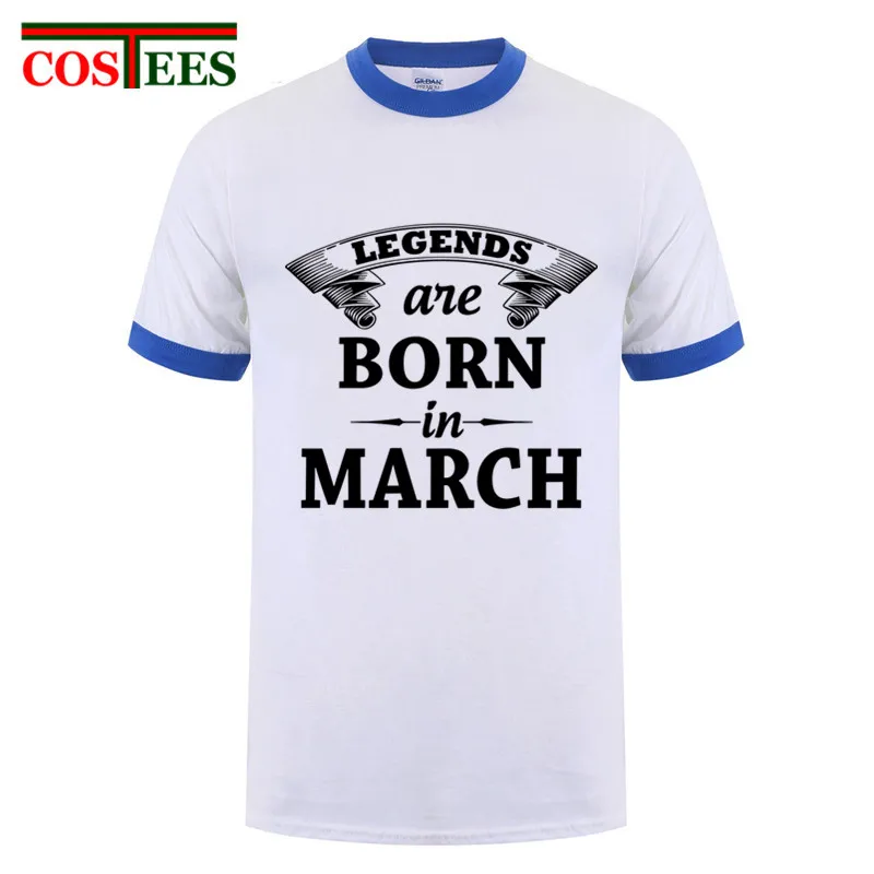 Футболка мужская для отдыха Class Legends Are Born in March брендовая одежда взрослых подарок на день рождения