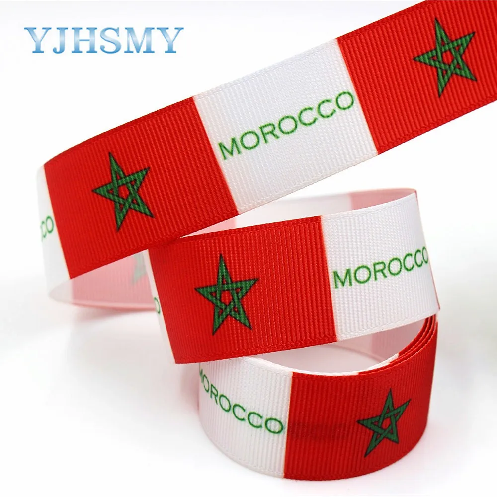 YJHSMY 181111 25 мм 10 ярдов Национальный флаг серии grosgrain ленты термопечать Свадебные