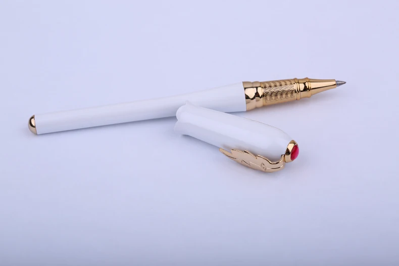 Стеклянная шариковая ручка PICASSO 986|white pen|pen whiteleaf leaves |