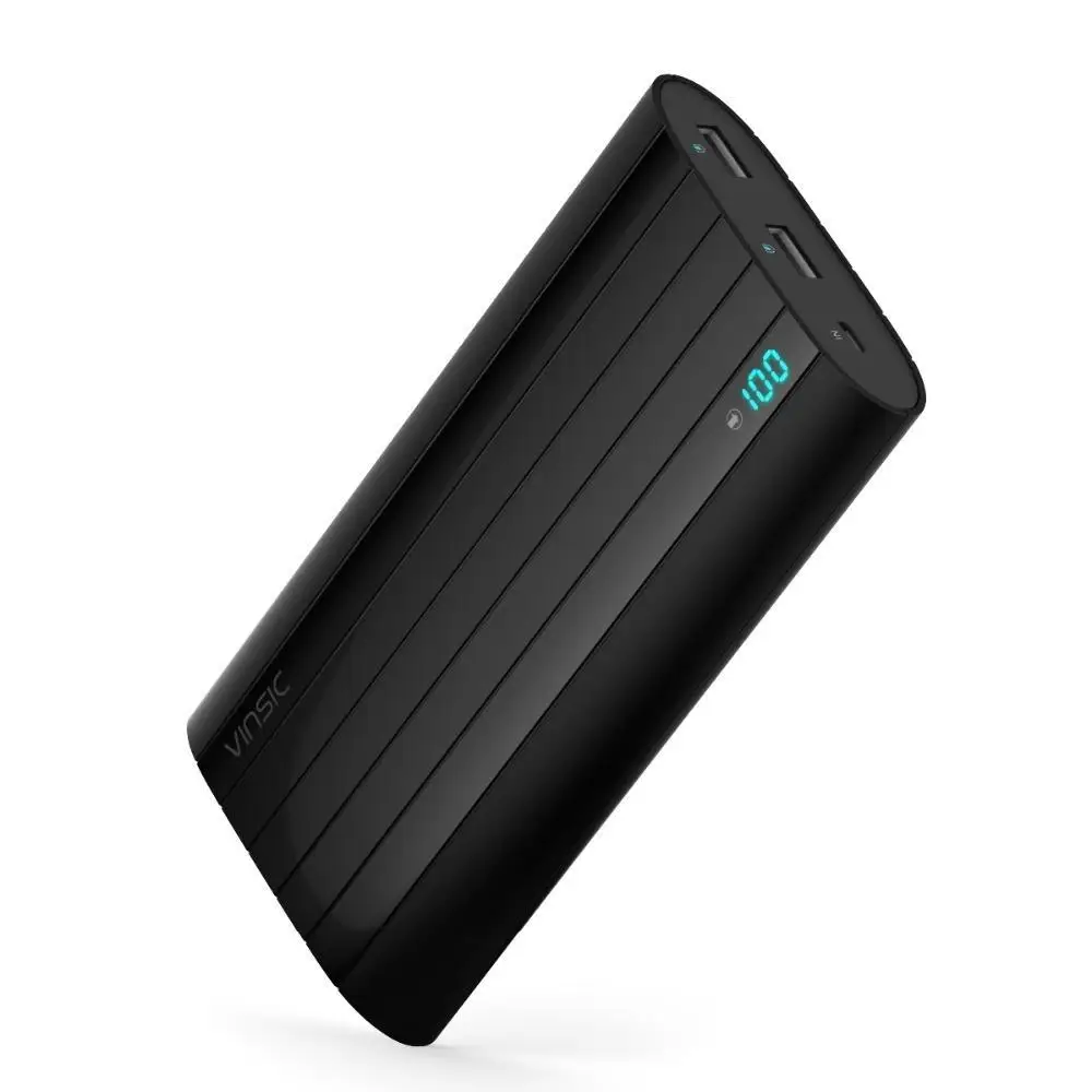 Vinsic 18650 power Bank 20000 мАч ЖК внешний аккумулятор портативное быстрое зарядное