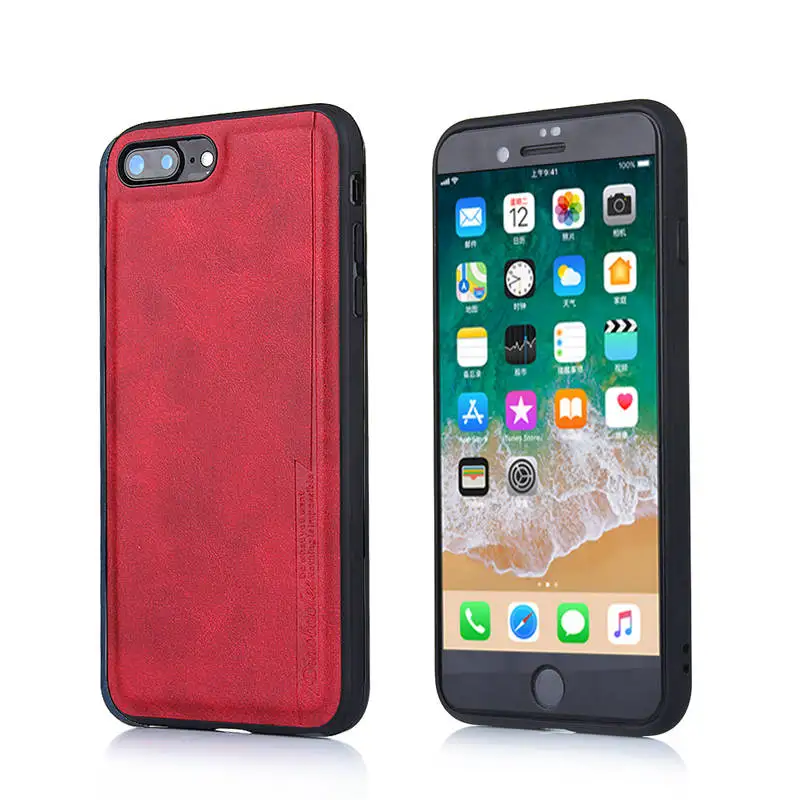 SD задняя крышка для Iphone 7 8 Plus кожаный чехол 360 ° полная защита ударопрочный Fundas