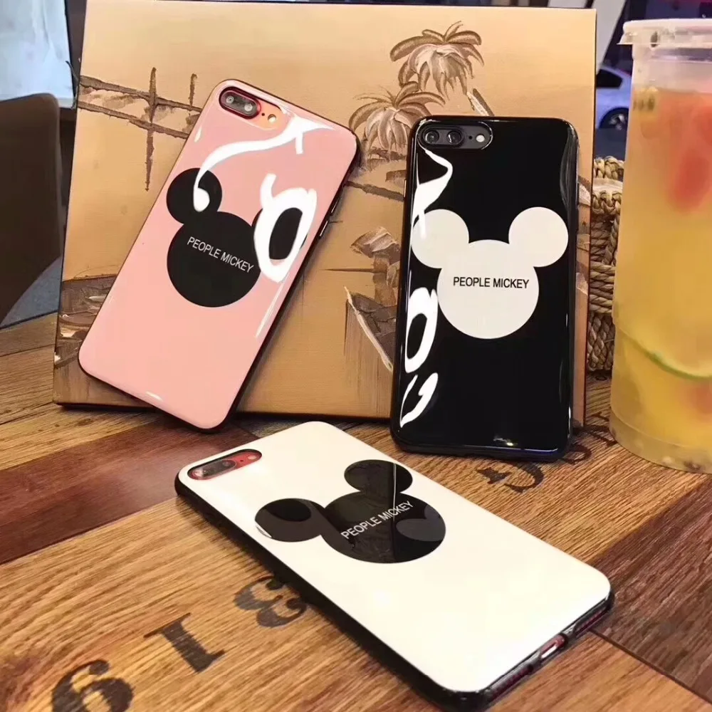 Милый мультяшный Микки чехол для iPhone 11 Pro X XS Max Xr глянцевый задней крышки 8 7 6s Plus |