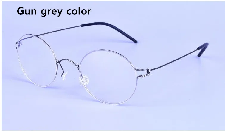 Ретро Круглые очки оправы мужские титановые очки Morten Oculos feminino Lentes Opticos Mujer gafas de - Цвет оправы: Gun grey frame