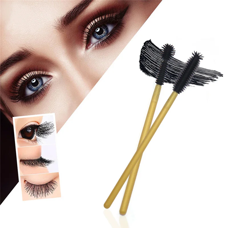 200 шт./лот силиконовая Золотая тушь для ресниц аппликатор смешанные кисти