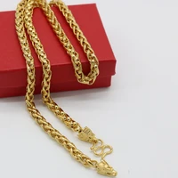 dragon design byzantine chain yellow gold filled vintage style mens necklace solid jewelry 60cm long