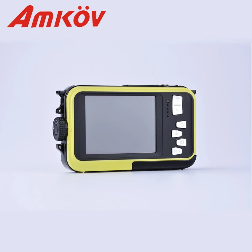 Высокое Качество AMKOV W599 Водонепроницаемый 24MP Цифровые Камеры Двойные Экраны Мини
