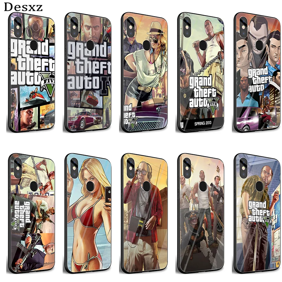Desxz стекло ТПУ rockstar gta 5 чехол для xiaomi 8 Lite A1 A2 9 redmi note 6 7 Pro 6A 4X 5X 6X Pocophone