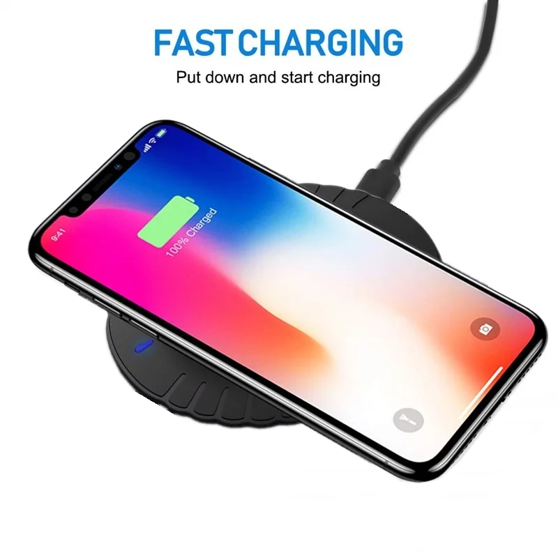 Tongdaytech Qi Беспроводное зарядное устройство для Iphone X, XR, 8 Plus, 11, портативный зарядный коврик для мобильного телефона, для samsung S10, S9, S8, Xiaomi Mi, 9