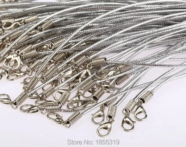 100 шт. серебристые цепочки для шнура из вощеной кожи ожерелье веревка с застежкой