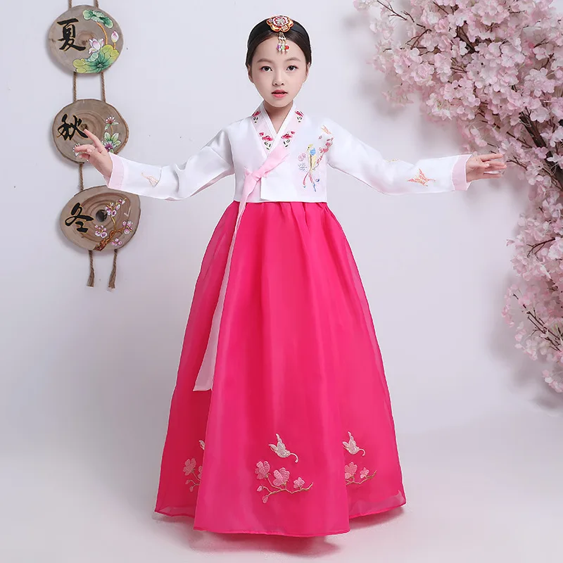 Детское вышитое корейское платье Hanbok традиционная свадебная одежда дворца