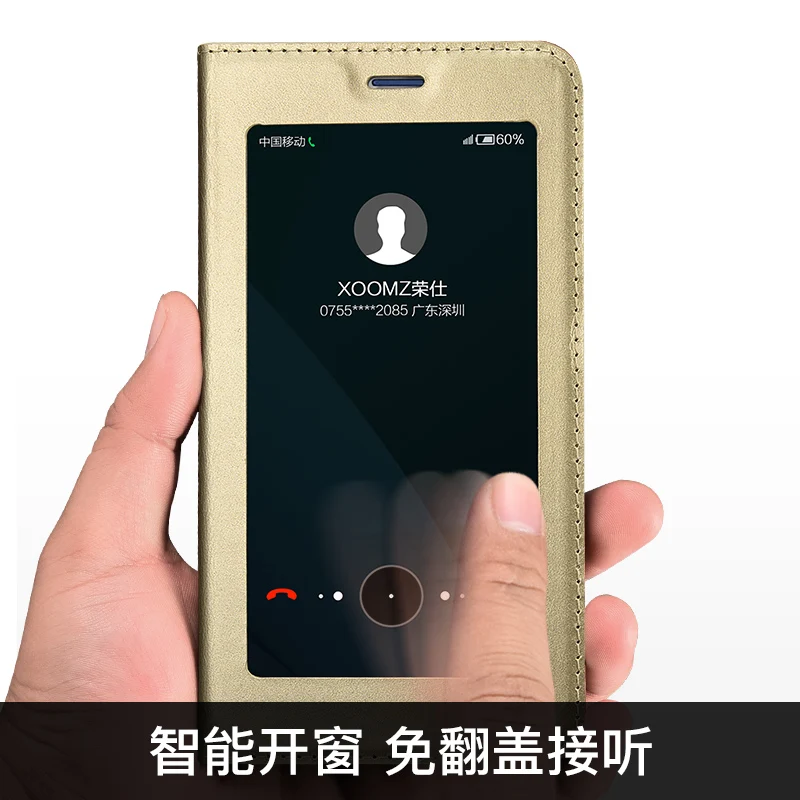 Фирменный чехол XOOMZ из натуральной кожи для huawei honor 8 pro коровьей умный с окошком
