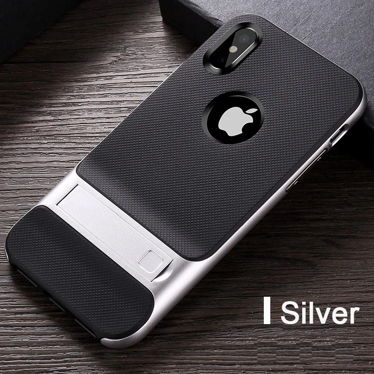 Серебристый CAPSSICUM чехол с подставкой для iPhone X Xs XR Xs Max чехол s PC чехол с подставкой для iPhone X XR Xs Max - Цвет: Серебристый
