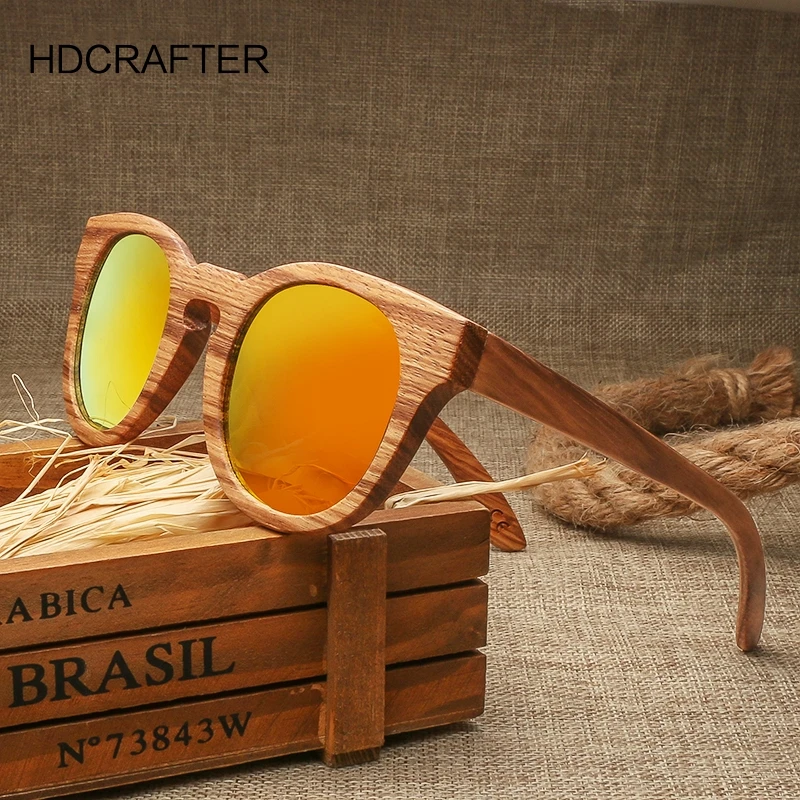 HDCRAFTER деревянные Солнцезащитные очки женские зеркальные gafas de sol солнцезащитные