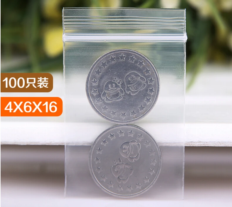 100 шт 4*5 см мини молния замок пластиковые пакеты Ziplock прозрачный мешок ювелирных