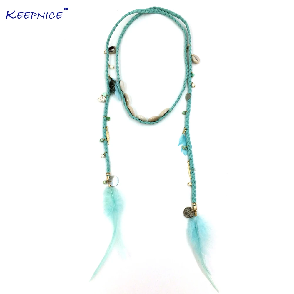 

New personalized handmade popular jewelry supplier unique boho leather cord necklace headhand