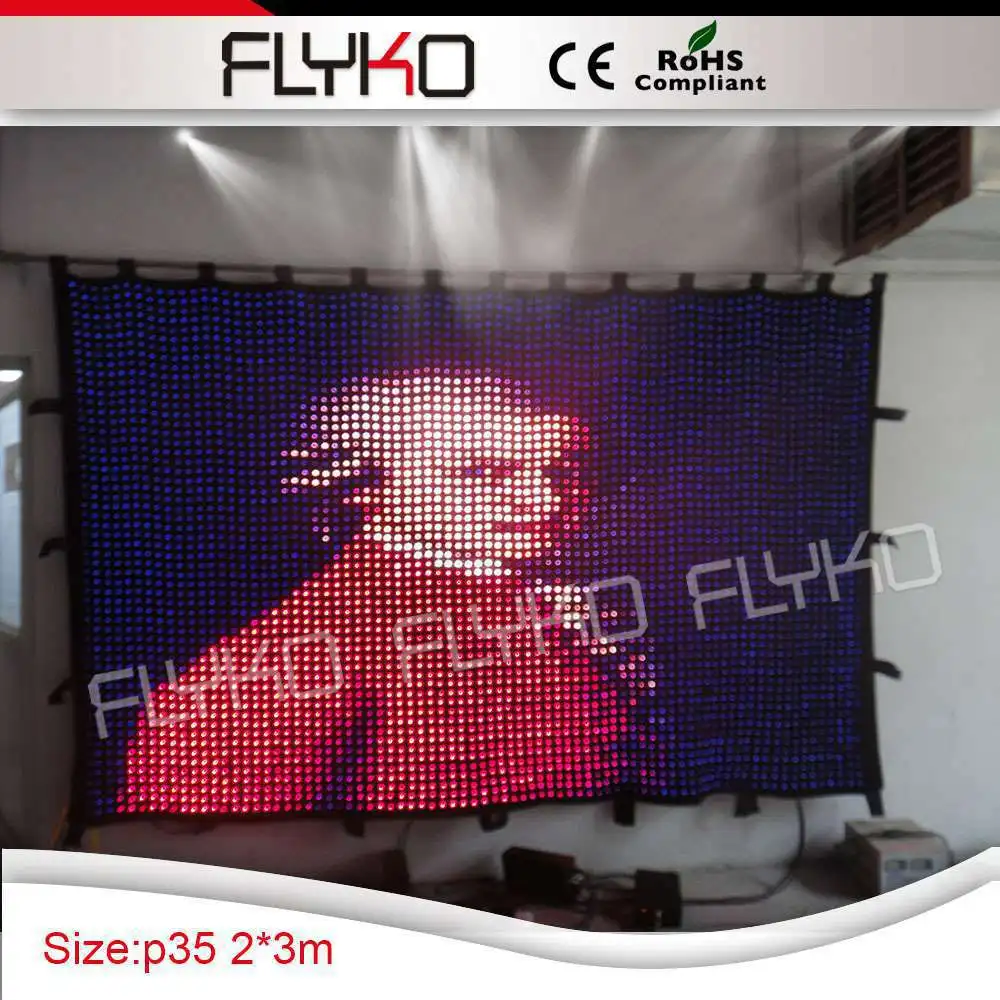 P3.5 cm 2m * 3m clear hot show led видео занавес музыка сценический фон | Лампы и освещение