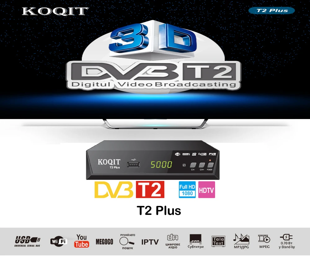 Русский ручной HD 1080P тюнер Dvb T2 FTA DVB C HDMI кабельный ресивер декодер цифрового ТВ коробка Dvb-t2 тюнер USB Wifi ip tv m3u плеер