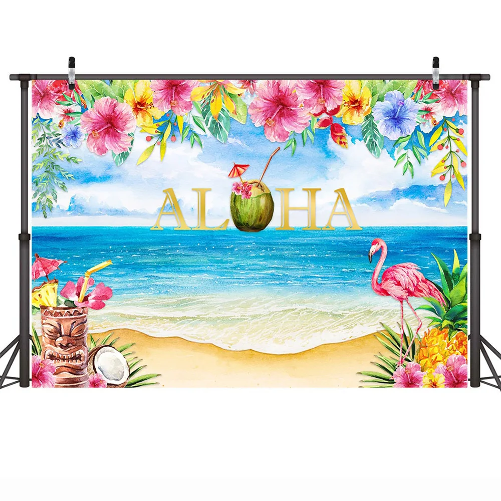 MOCSICKA Luau Tiki фон для вечеринки Гавайский Алоха Фламинго вечерние графий